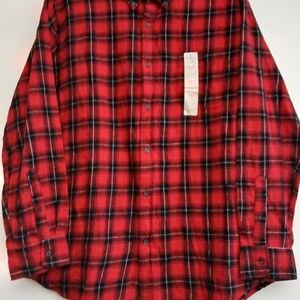 Men's Red Plaid Casual Button Down Shirt Size XXL Super Softp New $20